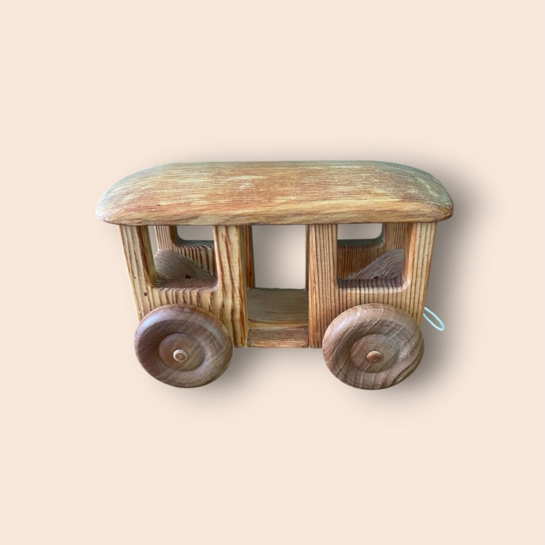 De Speelcirkel Debresk houten speelgoedtrein wagon met natuurlijke houtnerf en soepele wielen