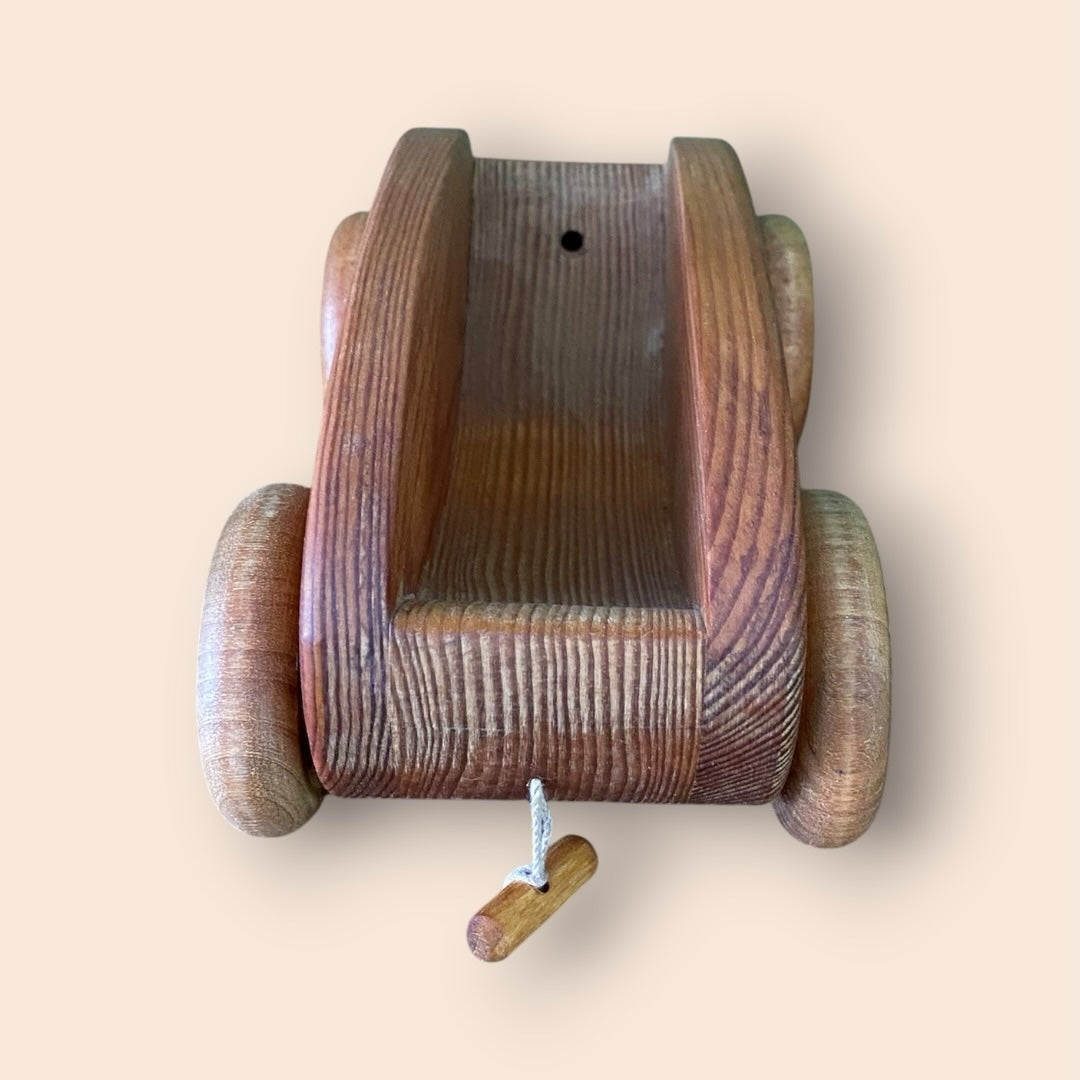 De Speelcirkel Debresk houten speelgoedtrein wagon met natuurlijk houtnerf en soepele wielen voor kinderen
