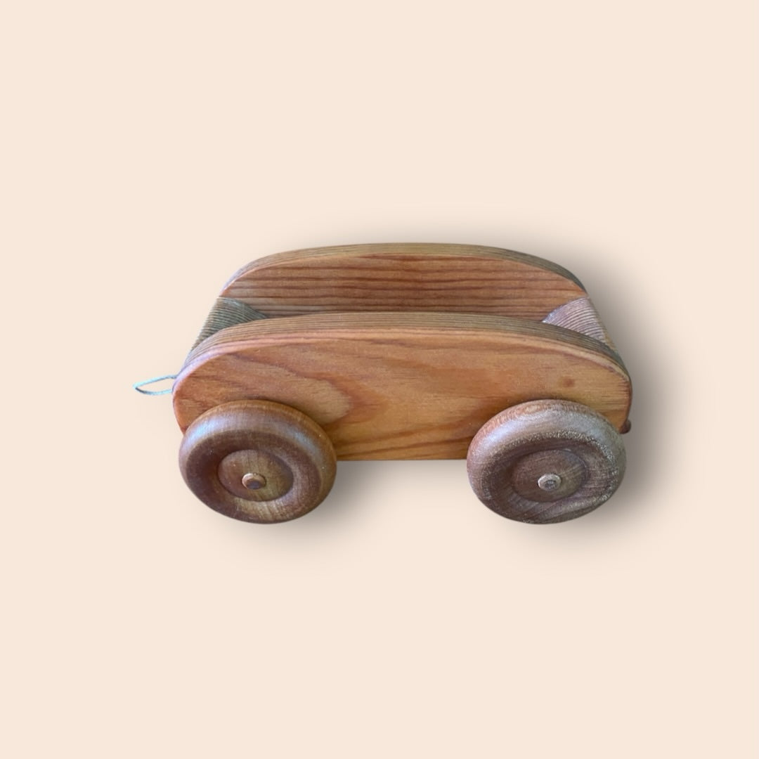De Speelcirkel Debresk houten speelgoedtrein wagon met natuurlijke houtnerf en soepele wielen